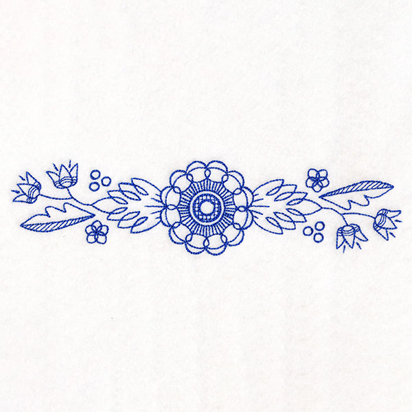 Blooming Dahlia Border (Bluework)