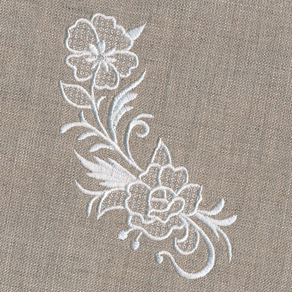 Exquisite Floral Curve (Whitework)