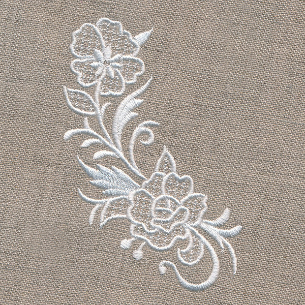 Exquisite Floral Curve (Whitework)