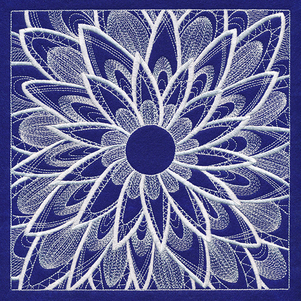 Enchanting Floral Square (Whitework)
