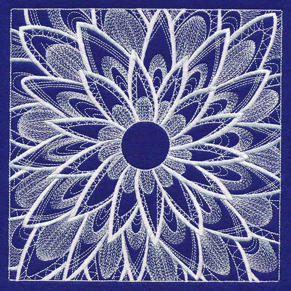 Enchanting Floral Square (Whitework)