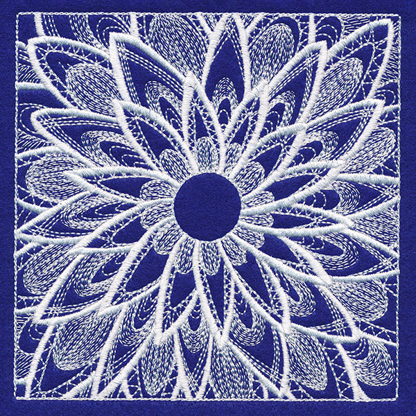 Enchanting Floral Square (Whitework)