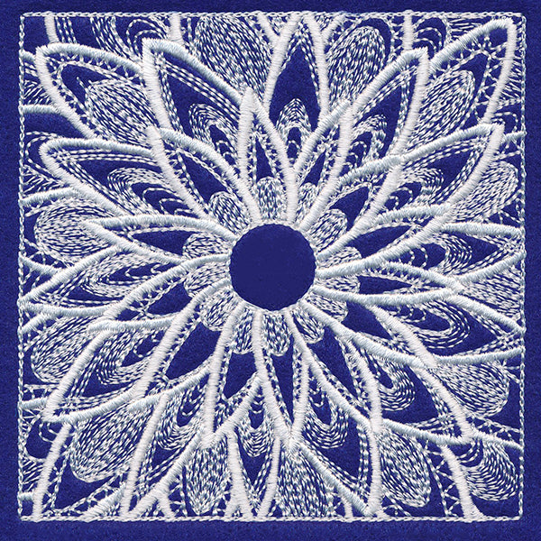 Enchanting Floral Square (Whitework)
