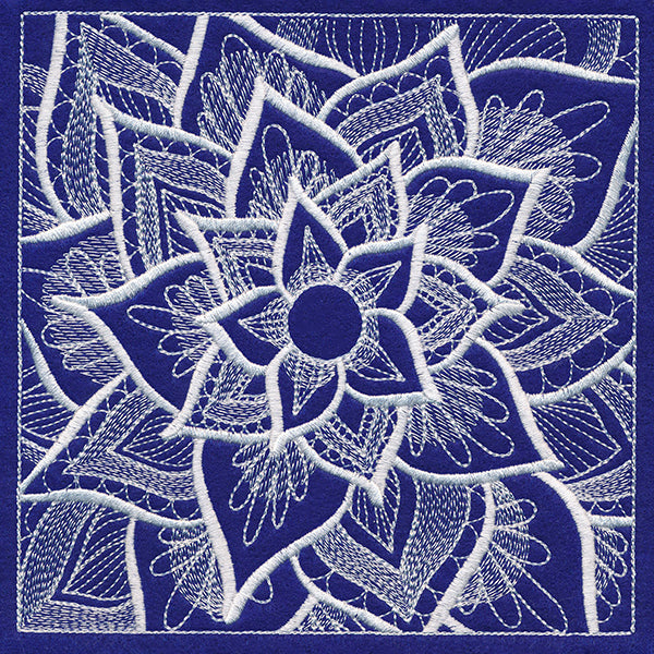 Divine Floral Square (Whitework)