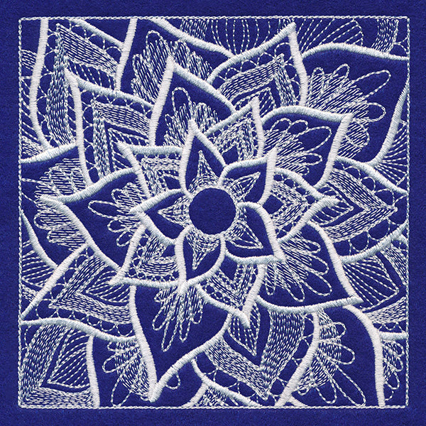 Divine Floral Square (Whitework)