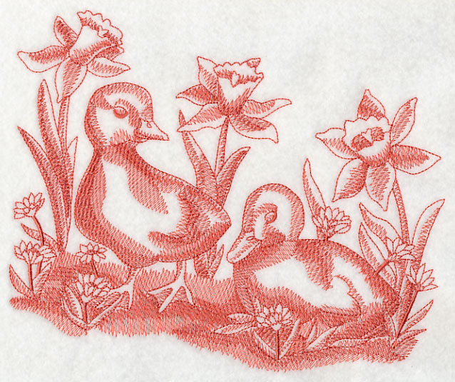 Ducklings and Daffodils (Toile)