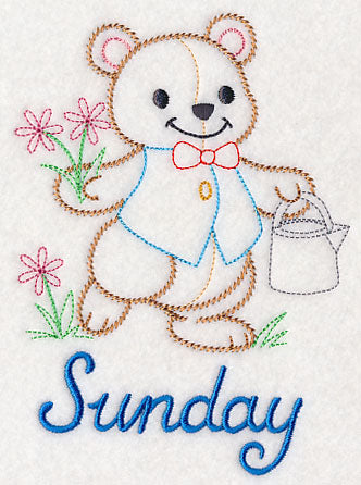 Teddy Bear Plants Flowers on Sunday (Vintage)