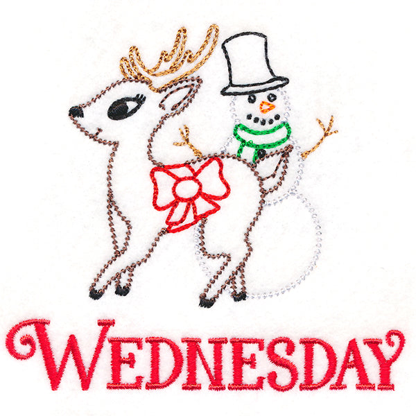 Retro Reindeer with Snowman on Wednesday (Vintage)