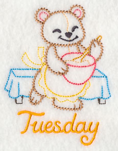 Teddy Bear Cooks on Tuesday (Vintage)