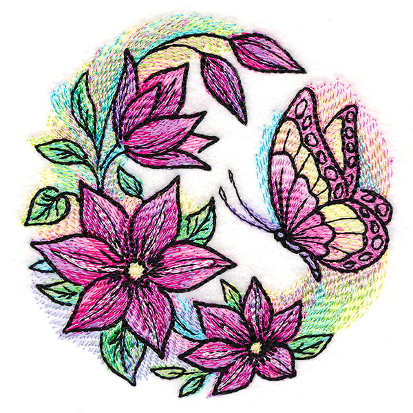 Clematis Blooms Butterfly