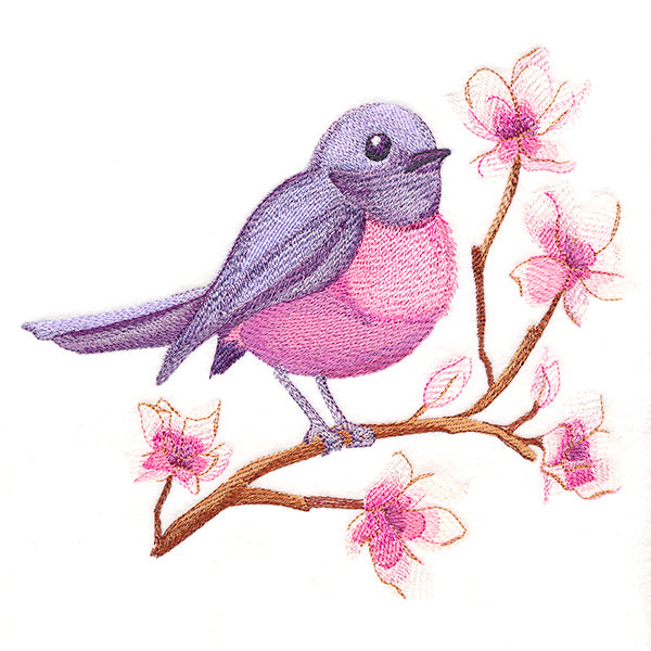 Sweet Pink Robin in Watercolor