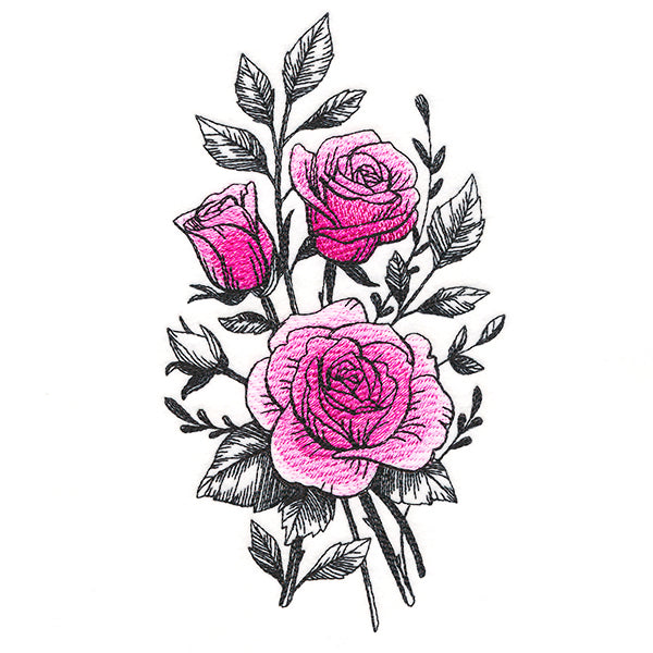 Beautiful Rose Etching