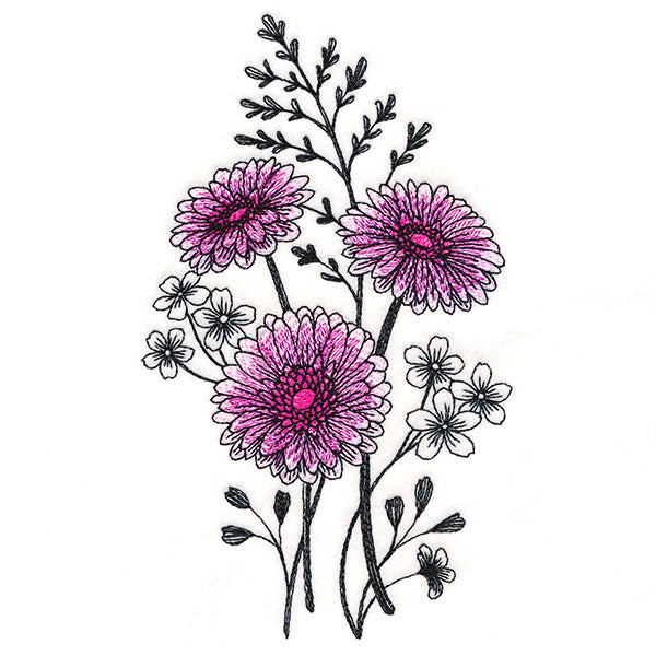 Delicate Daisy Etching