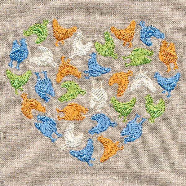 Chicken Silhouette Heart