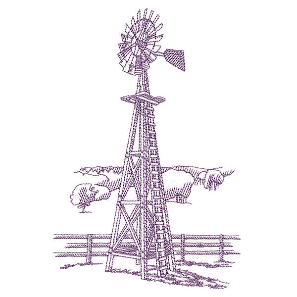 Barnyard Etchings - Windmill
