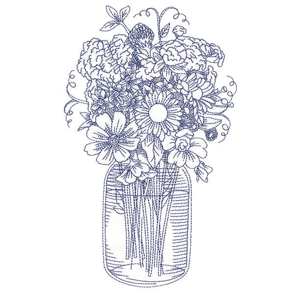 Barnyard Etchings - Mason Jar Bouquet