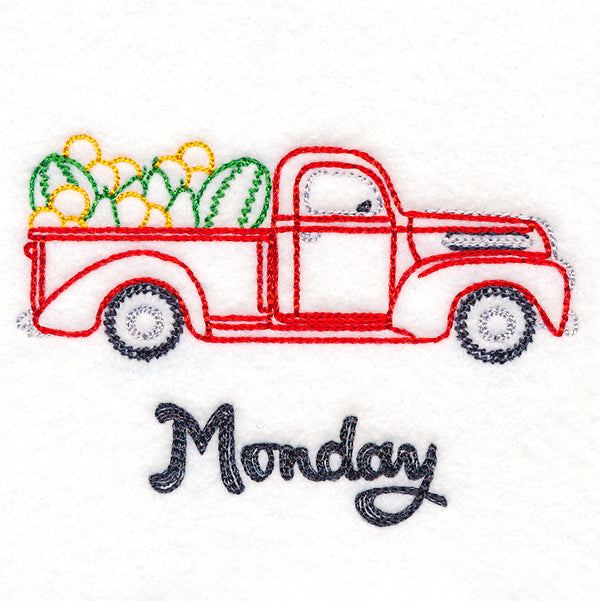 Retro Truck With Fruit on Monday (Vintage)