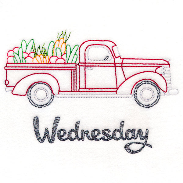 Retro Truck With Vegetables on Wednesday (Vintage)