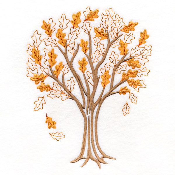 Falling Leaves Oak Tree