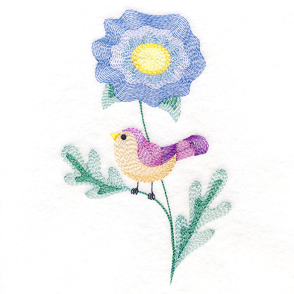 Delightful Bird Perched on Petals