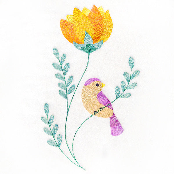 Precious Bird Perched on Petals