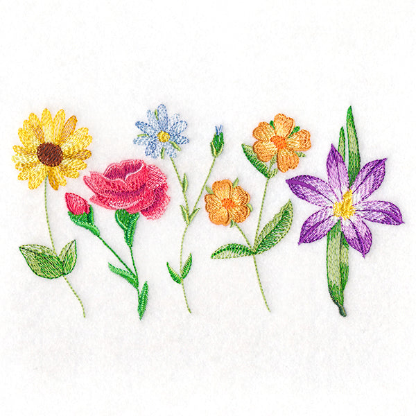 Long-Stemmed Wildflowers Border