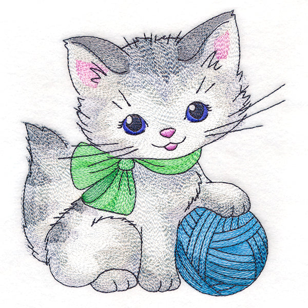 Playful Kitty with Yarn