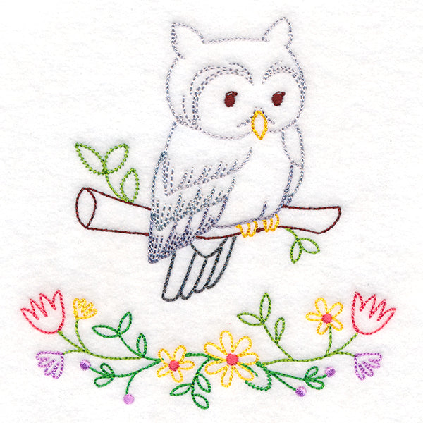 Floral Woodland Friends - Owl (Vintage)