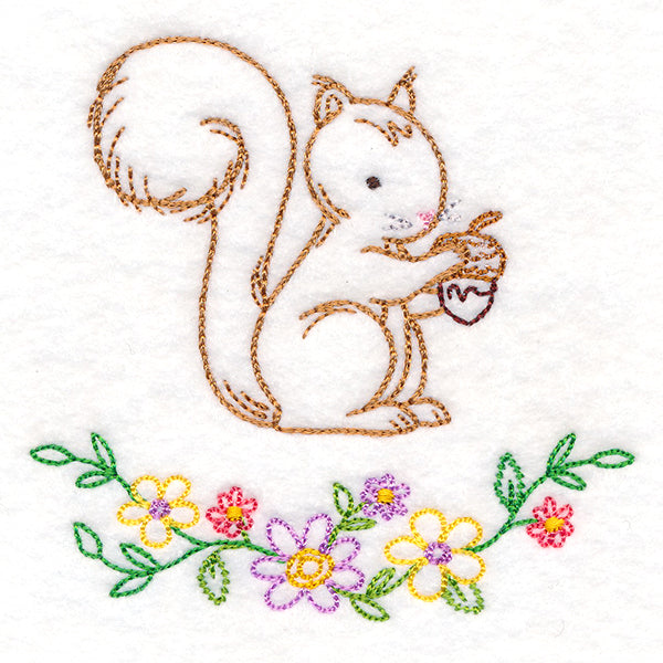 Floral Woodland Friends - Squirrel (Vintage)