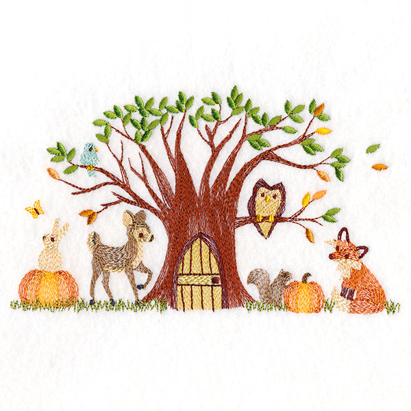 Woodland Harvest Gathering Border