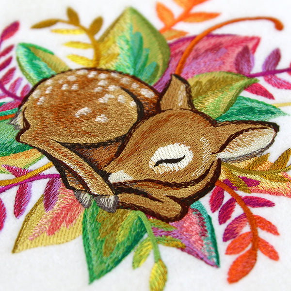 Deer and Leaves in Watercolor