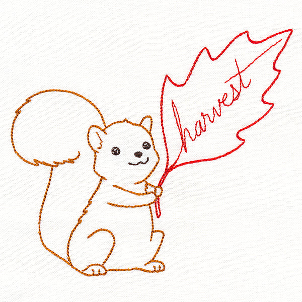 Sweet Squirrel with Harvest Leaf (Vintage)