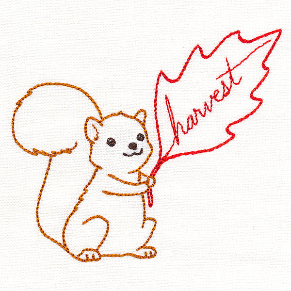 Sweet Squirrel with Harvest Leaf (Vintage)