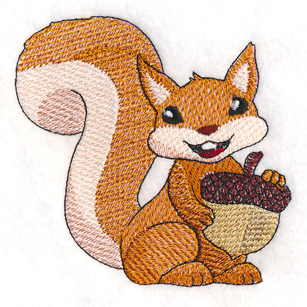 Smiling Squirrel with Acorn