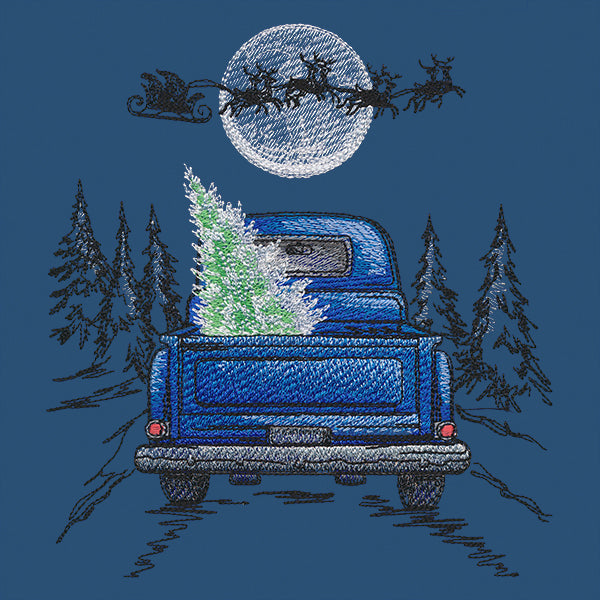 Santa's Flight Retro Truck Scene