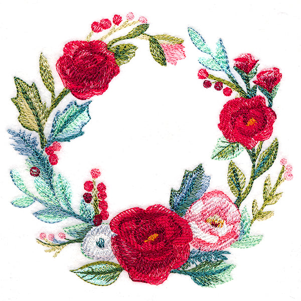 Christmas Floral Wreath in Watercolor