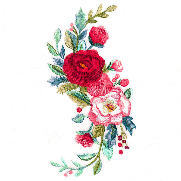 Christmas Floral Spray in Watercolor