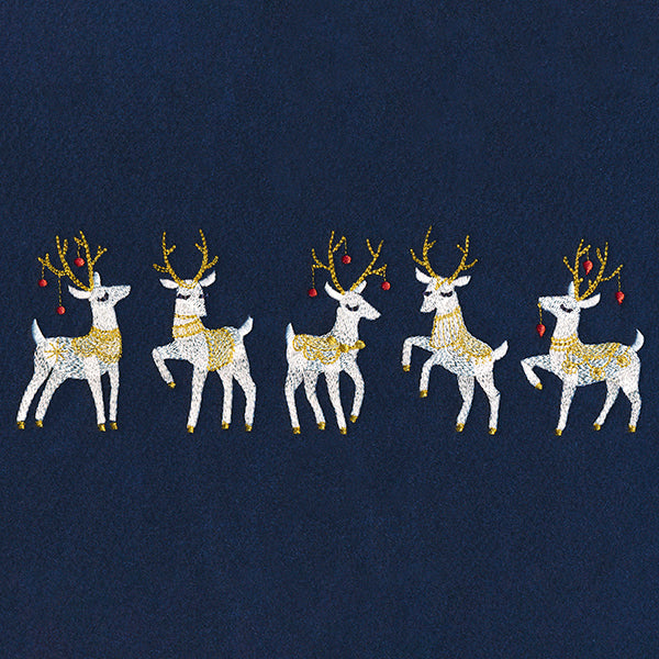 Prancing Retro Reindeer Border