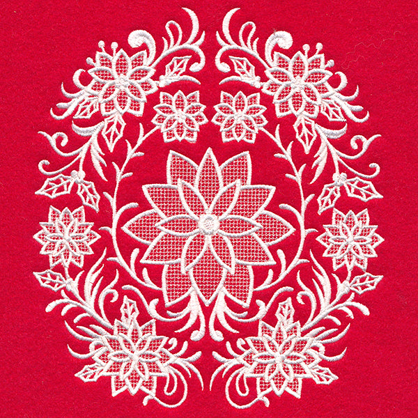 Exquisite Poinsettia Feature (Whitework)