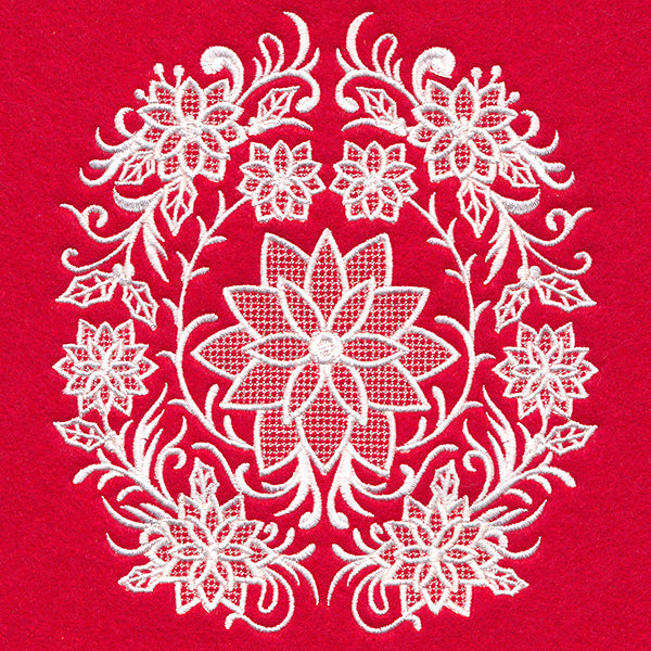 Exquisite Poinsettia Feature (Whitework)