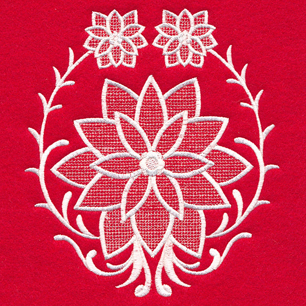 Exquisite Poinsettia Accent (Whitework)
