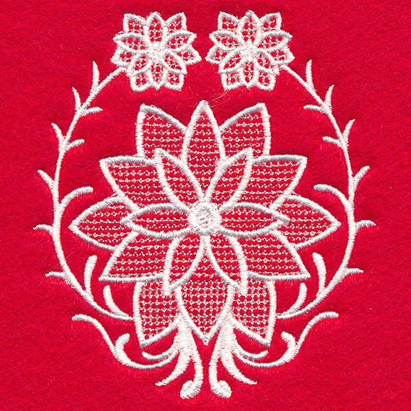 Exquisite Poinsettia Accent (Whitework)