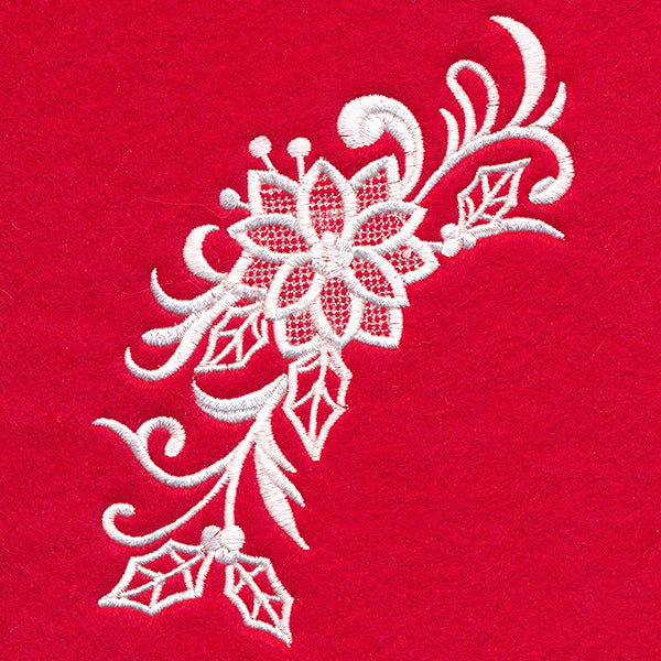 Exquisite Poinsettia Spray (Whitework)