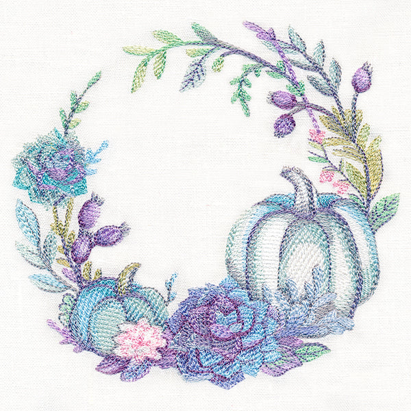 Pumpkin and Succulent Wreath in Watercolor