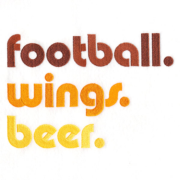 Football. Wings. Beer.