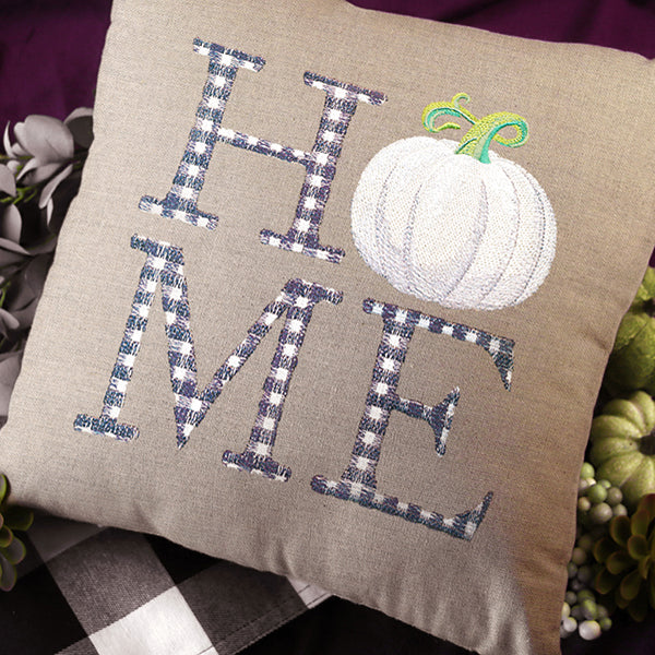 Plaid Home with Pumpkin