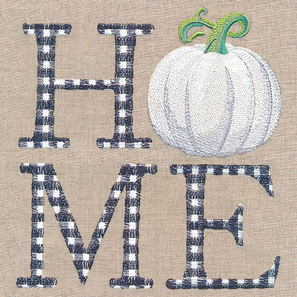 Plaid Home with Pumpkin