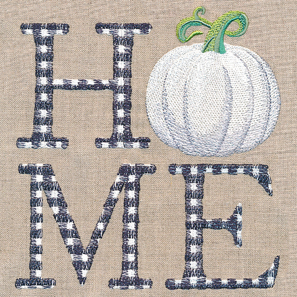 Plaid Home with Pumpkin
