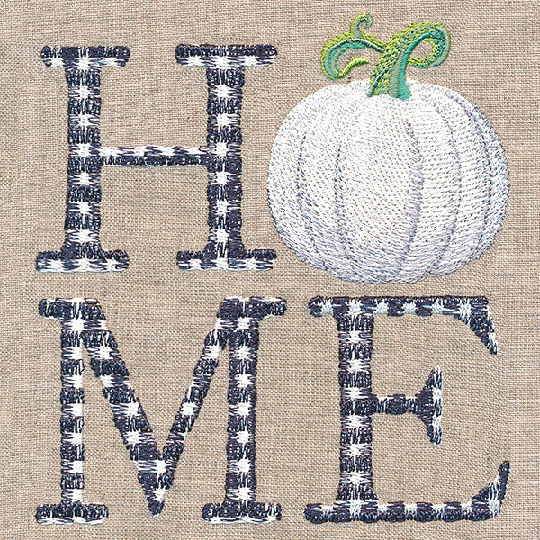 Plaid Home with Pumpkin