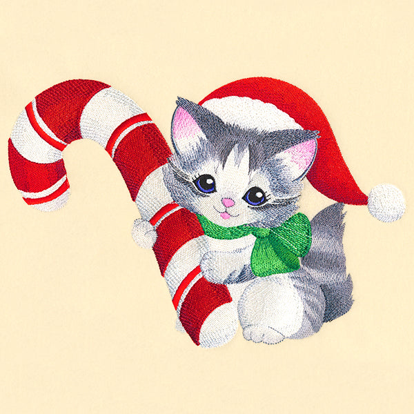 Sweet Candy Cane Kitten